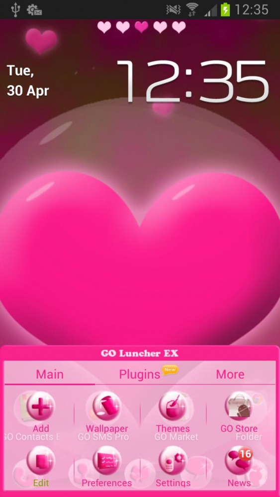 Hearts Go Launcher Android Theme Image 2