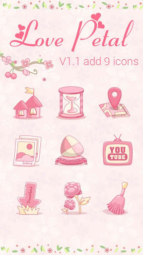 Love Petal Go Launcher Android Theme Image 1