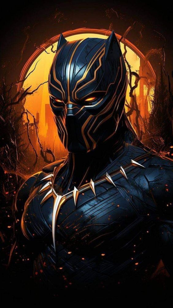 Black Panther Mobile Phone Wallpaper Image 1