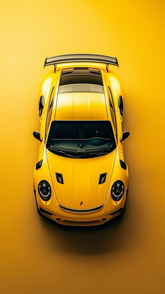 Yellow Car Mobile Phone Wallpaper Image 1