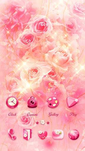 Pink Flower Go Launcher Android Theme Image 2