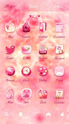 Pink Flower Go Launcher Android Theme Image 3