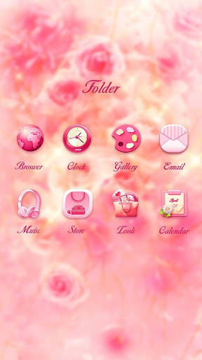 Pink Flower Go Launcher Android Theme Image 4