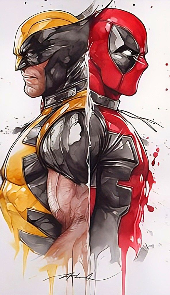 Deadpool &amp; Wolverine Mobile Phone Wallpaper Image 1