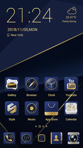 Blue Gold Go Launcher Android Theme Image 1