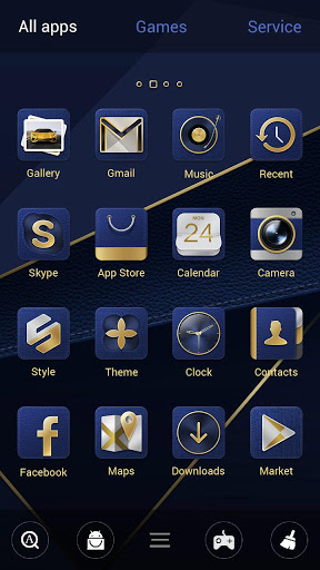 Blue Gold Go Launcher Android Theme Image 2