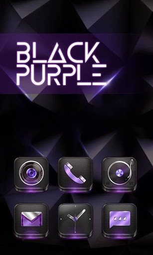 Black Purple Go Launcher Android Theme Image 1