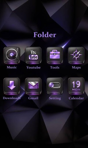 Black Purple Go Launcher Android Theme Image 4