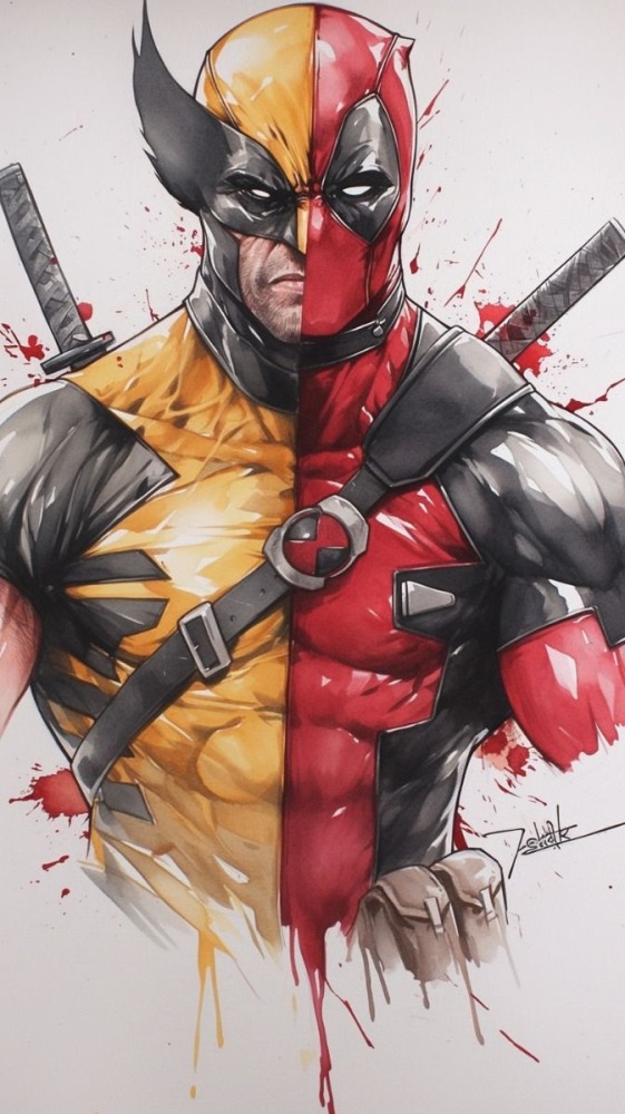 Deadpool &amp; Wolverine Mobile Phone Wallpaper Image 1