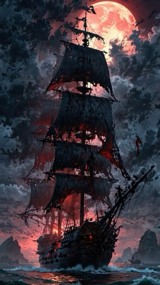 Pirate Ship Mobile Phone Wallpaper Image 1