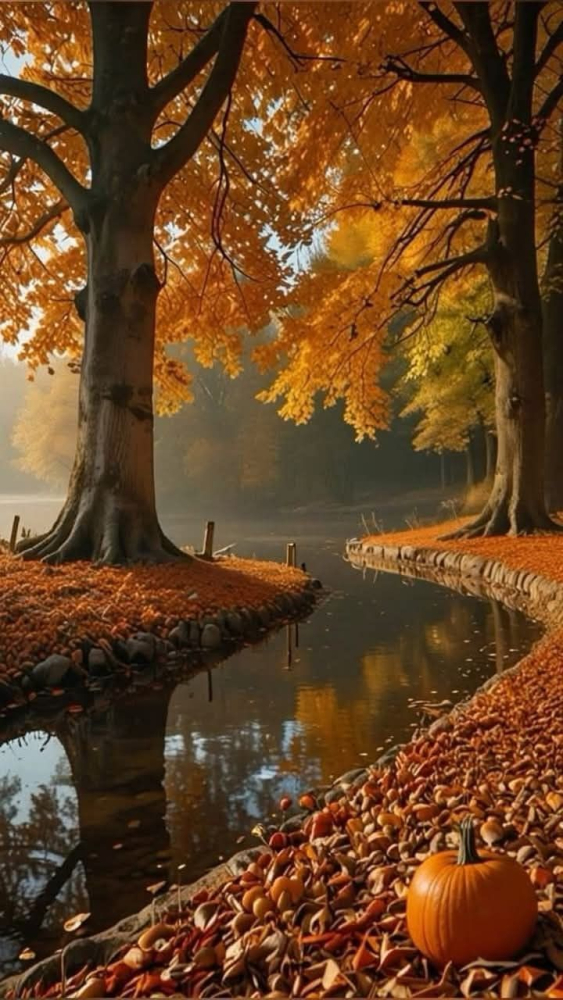 Autumn Lake Mobile Phone Wallpaper Image 1