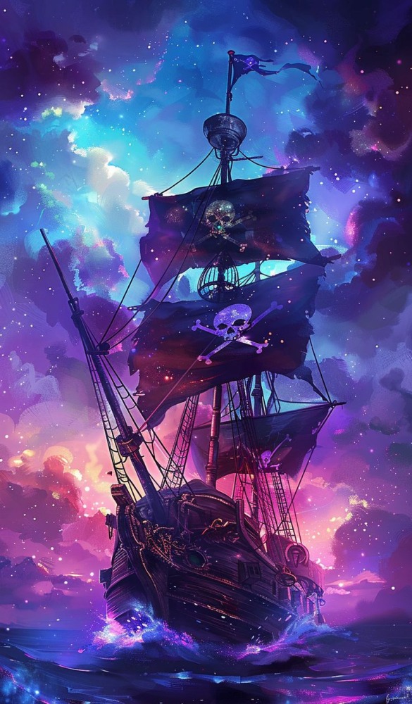 Pirate Ship Mobile Phone Wallpaper Image 1