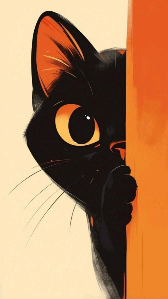 Black Cat Mobile Phone Wallpaper Image 1