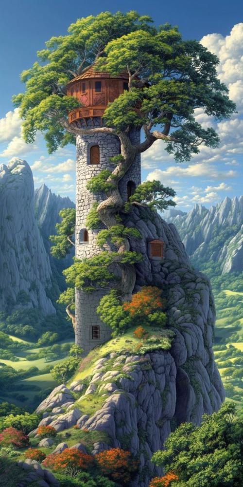Tree House Mobile Phone Wallpaper Image 1