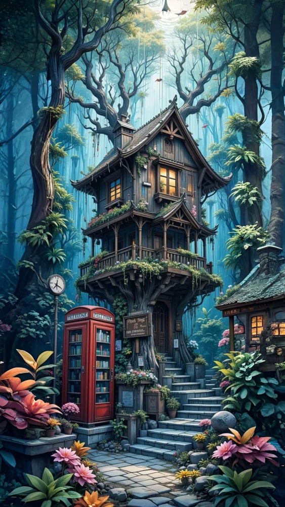 Tree House Mobile Phone Wallpaper Image 1