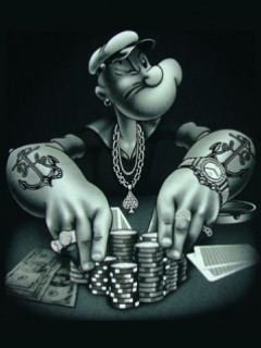 Popye Playing Poker