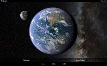Earth And Moon In Gyro 3D