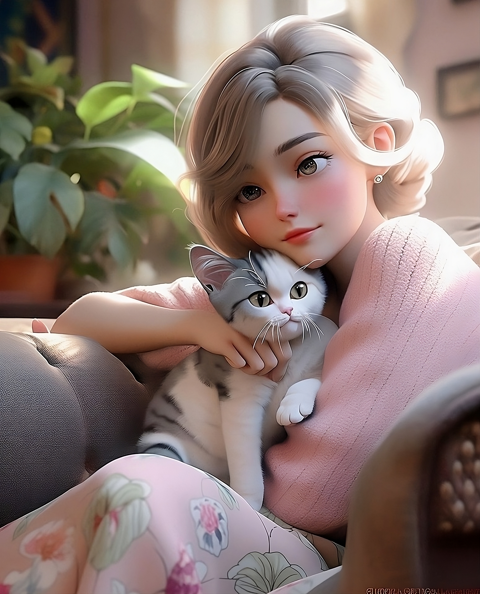 Girl With Cat