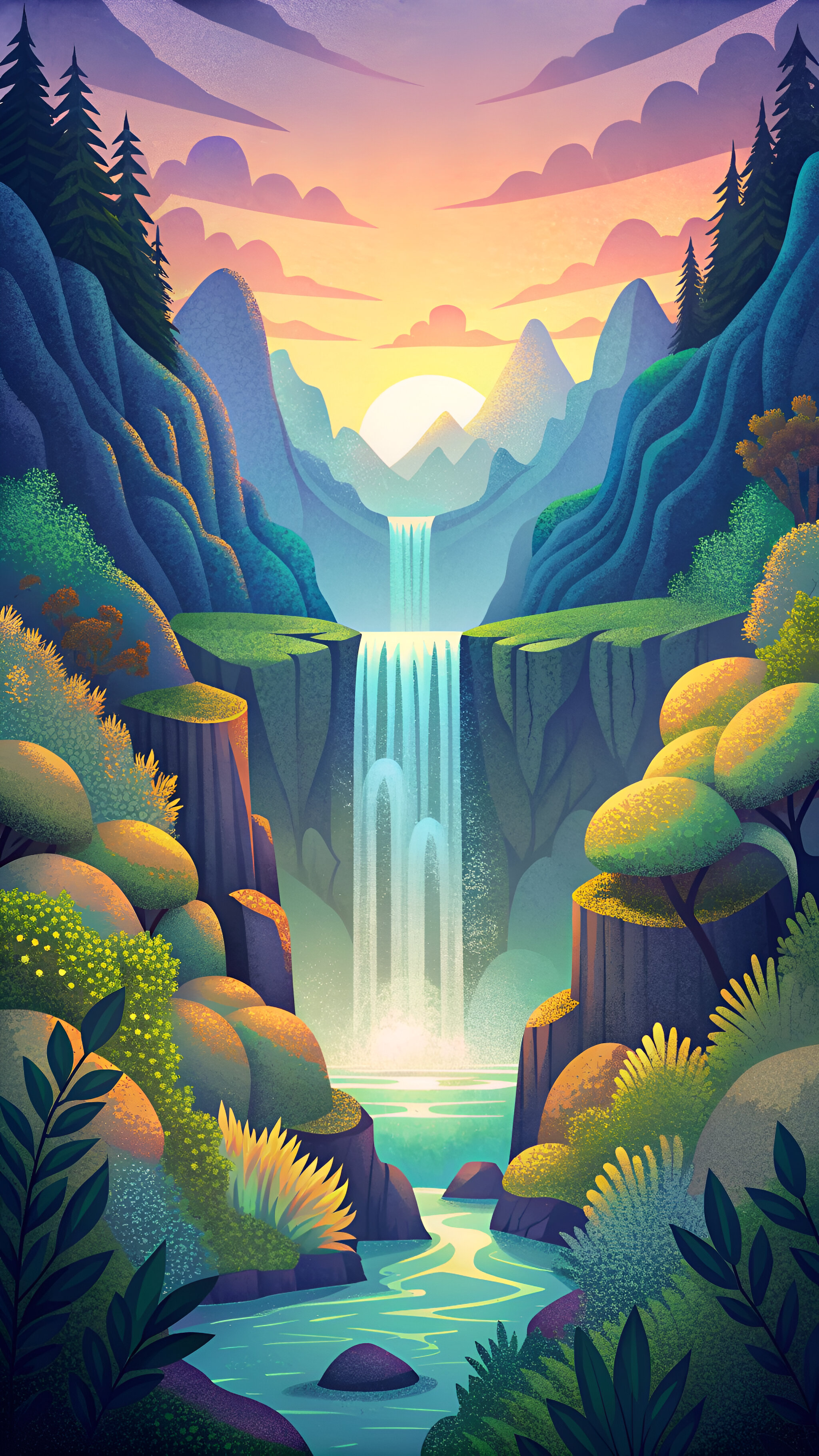 Waterfall Painting
