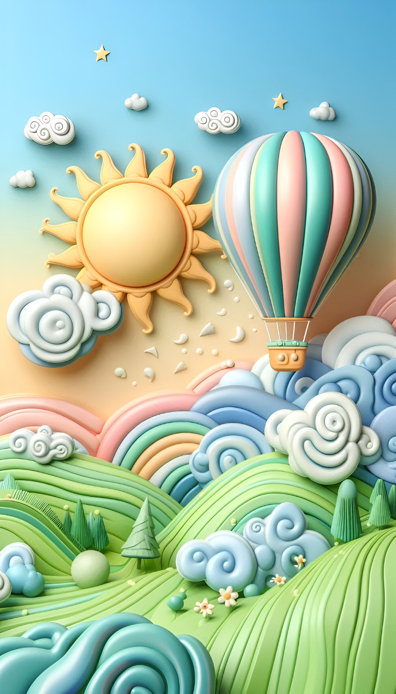 Air Balloon Paper Painting