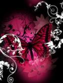Dark Pink Butterfly QMobile E700 Wallpaper