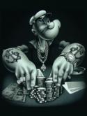 Popye Playing Poker QMobile E850 Wallpaper