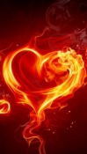 Fire Heart Sony Ericsson Vivaz Wallpaper