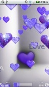 Purple Sparkle Hearts Realme Q Wallpaper