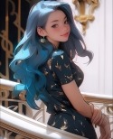 Blue Hair Girl  Mobile Phone Wallpaper