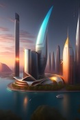 Futuristic City  Mobile Phone Wallpaper