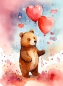 Cute Romantic Bear Nokia 210 Wallpaper
