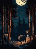 Wolf In The Forest Nokia 3210 Wallpaper