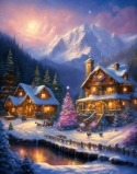Snow Christmas Village Nokia 3210 Wallpaper