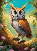 Cute Owl Nokia 105+ (2022) Wallpaper