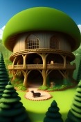 Mushroom House Nokia 105+ (2022) Wallpaper