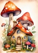 Mushroom House  Mobile Phone Wallpaper