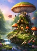 Mushroom House Nokia 110 (2019) Wallpaper