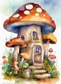 Mushroom House  Mobile Phone Wallpaper