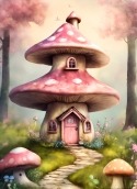 Mushroom House Vivo V29 Lite Wallpaper
