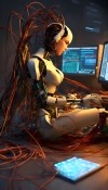 Robot Woman Vivo Y65 Wallpaper