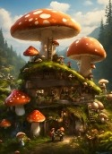 Mushroom Village Samsung Galaxy A03 Wallpaper
