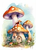 Mushroom House Motorola Moto G9 Wallpaper