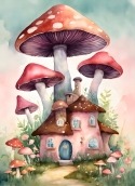 Mushroom House Samsung Galaxy S9 Wallpaper