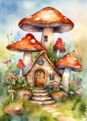 Mushroom House Oppo A15 Wallpaper