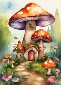 Mushroom House Celkon Monalisa 5 Wallpaper
