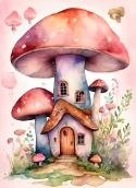 Mushroom House Lava Iris 400Q Wallpaper