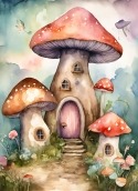 Mushroom House HTC Desire 200 Wallpaper