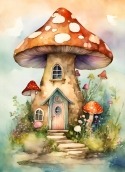 Mushroom House Samsung Galaxy A15 5G Wallpaper