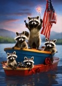 A Raccoon Family ZTE Anthem 4G Wallpaper
