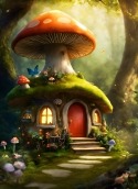 Mushroom House BlackBerry Pearl Flip 8220 Wallpaper